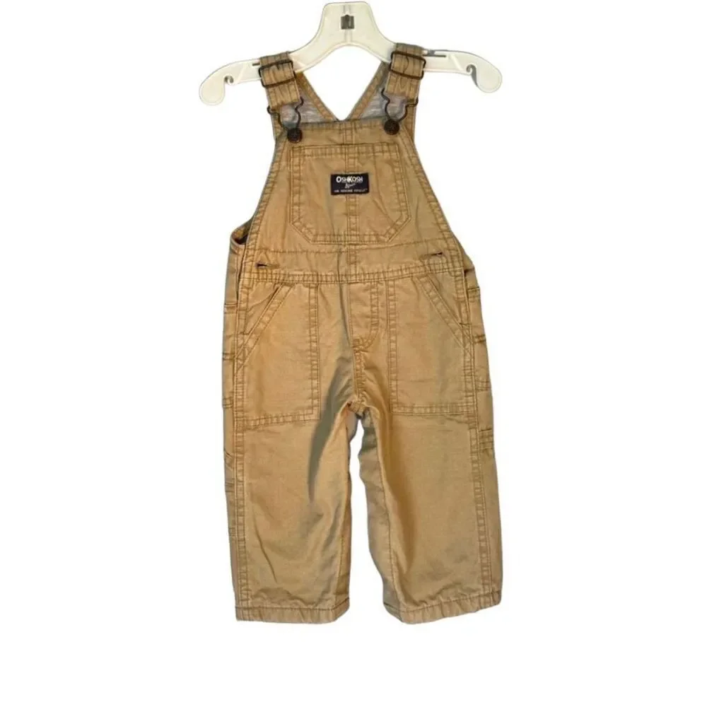 Oshkosh boys fully lined 10 cotton Overalls size 9/12 months